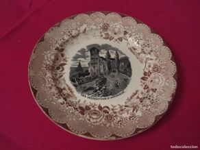 Antiques: Antiguo plato de porcelana loza Villeroy & Boch, siglo xix